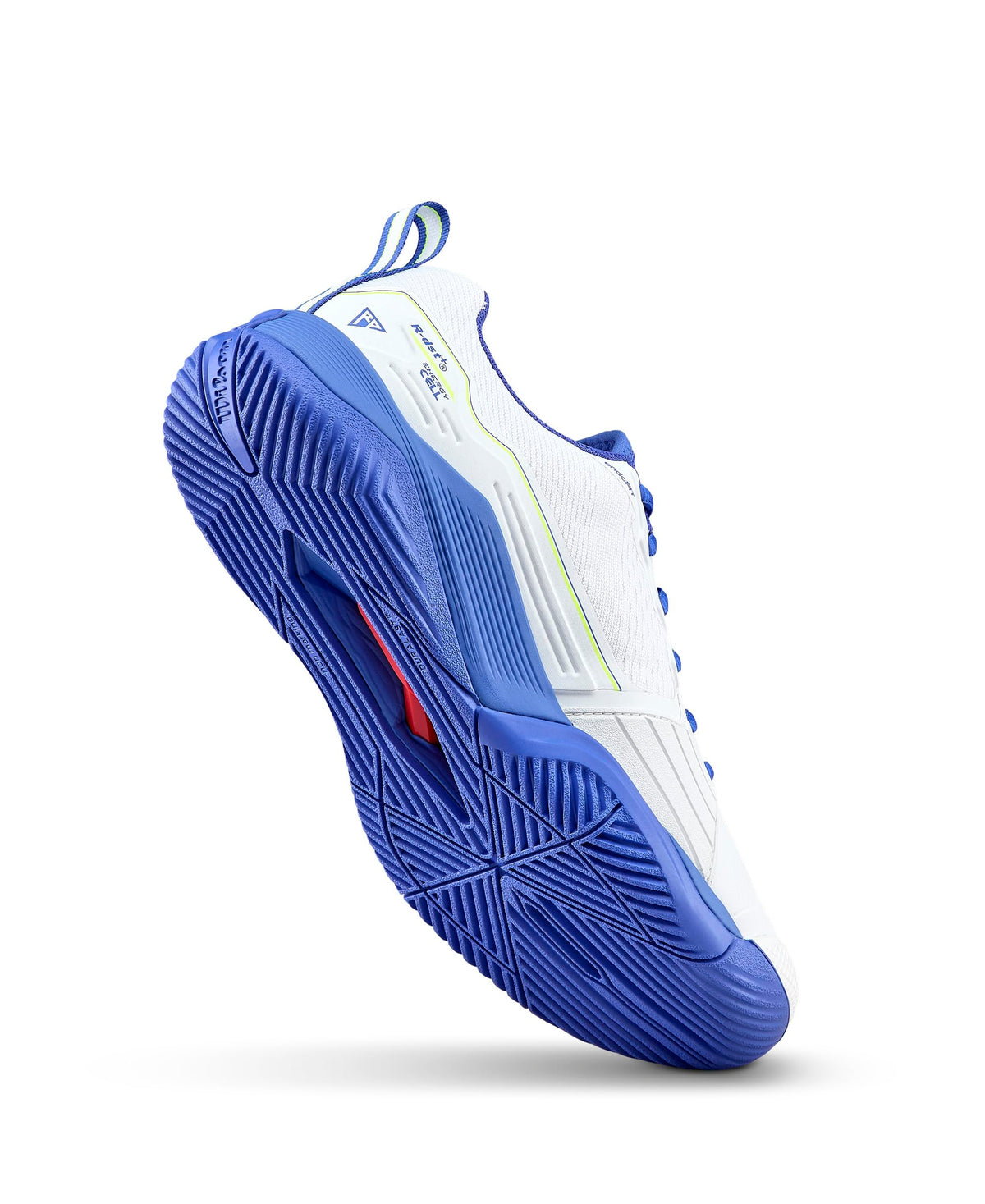 Wilson Rush Pro 4.5 Mens Tennis Shoes, White/Amparo Blue/Safety Yellow, Size 14 - alternate view 3