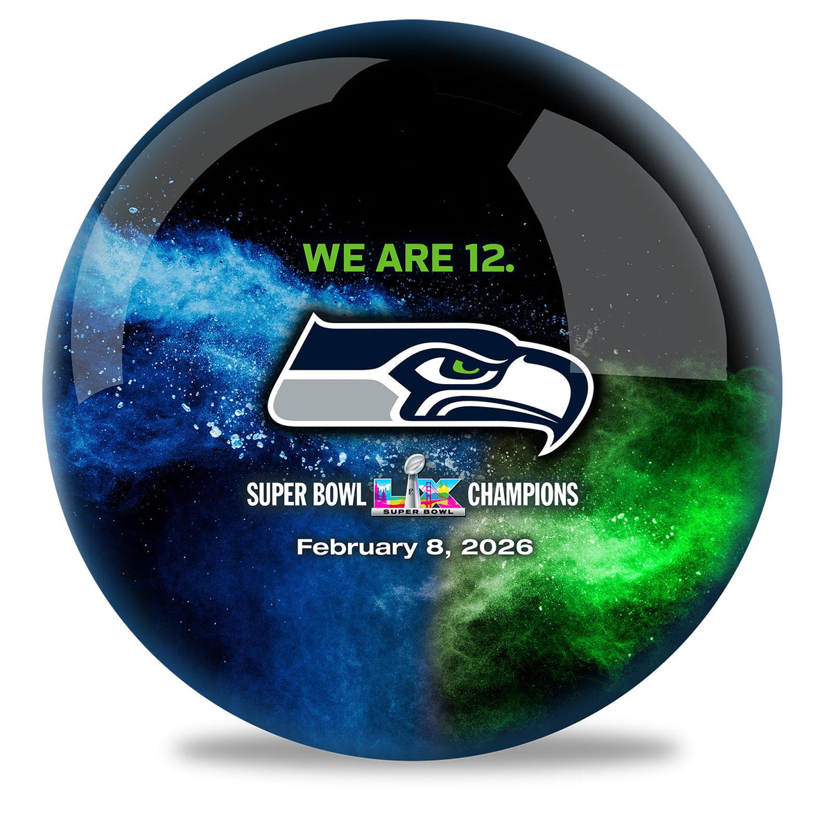 KR Strikeforce Super Bowl LX Champion Seattle Seahawks Undrilled Bowling Ball (14, Pounds) - view 2