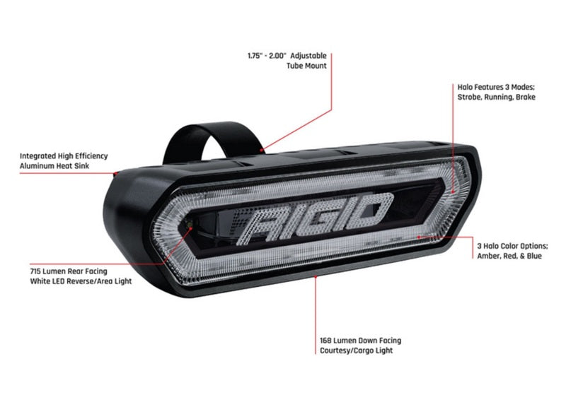 Rigid Industries Chase Tail Light Kit w/ Mounting Bracket - Amber - View 5