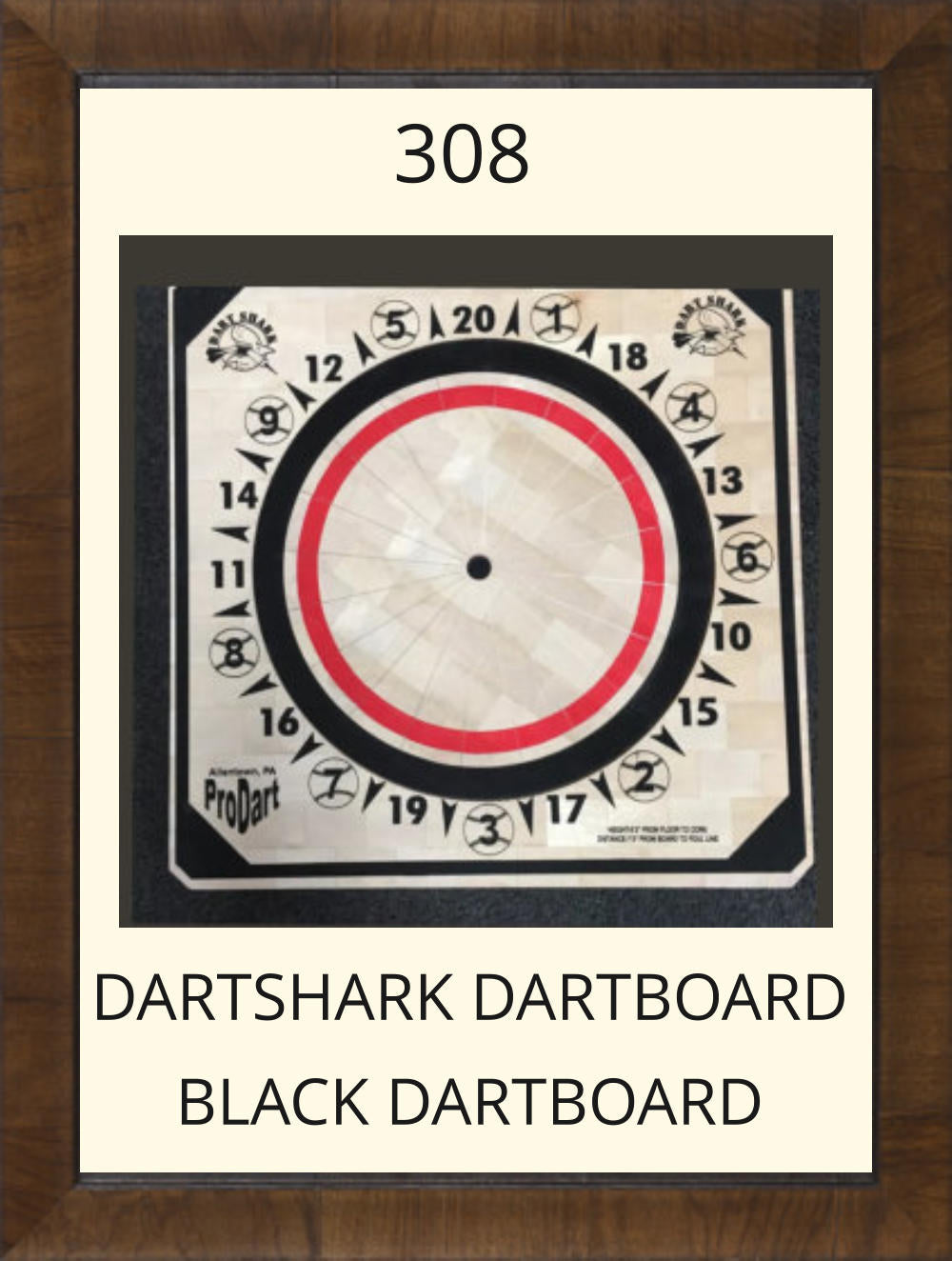 Pro Dart 308 Dart Shark Dartboard - Black