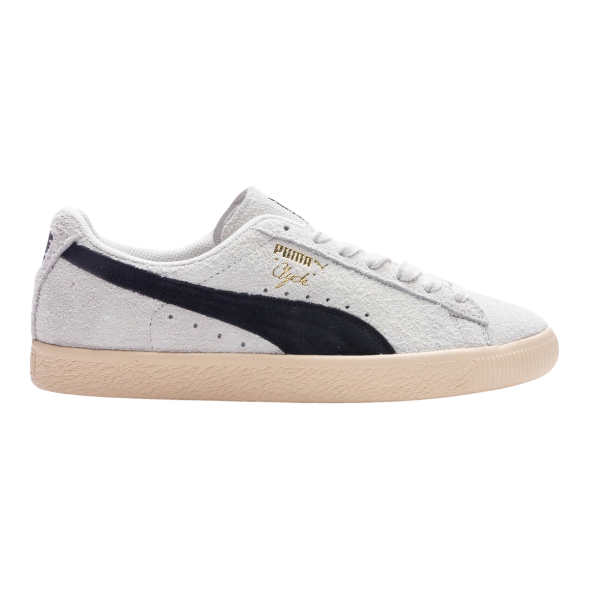 Puma Clyde Hairy Suede Men's Sneakers — Sedate Gray/Cashew Suede