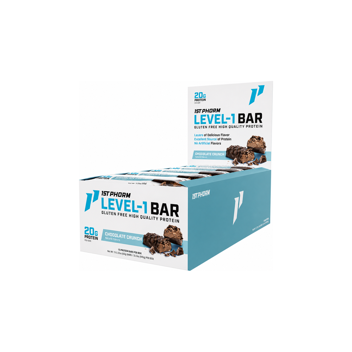 1st Phorm Level-1 Chocolate Crunch Protein Bars 15-count box