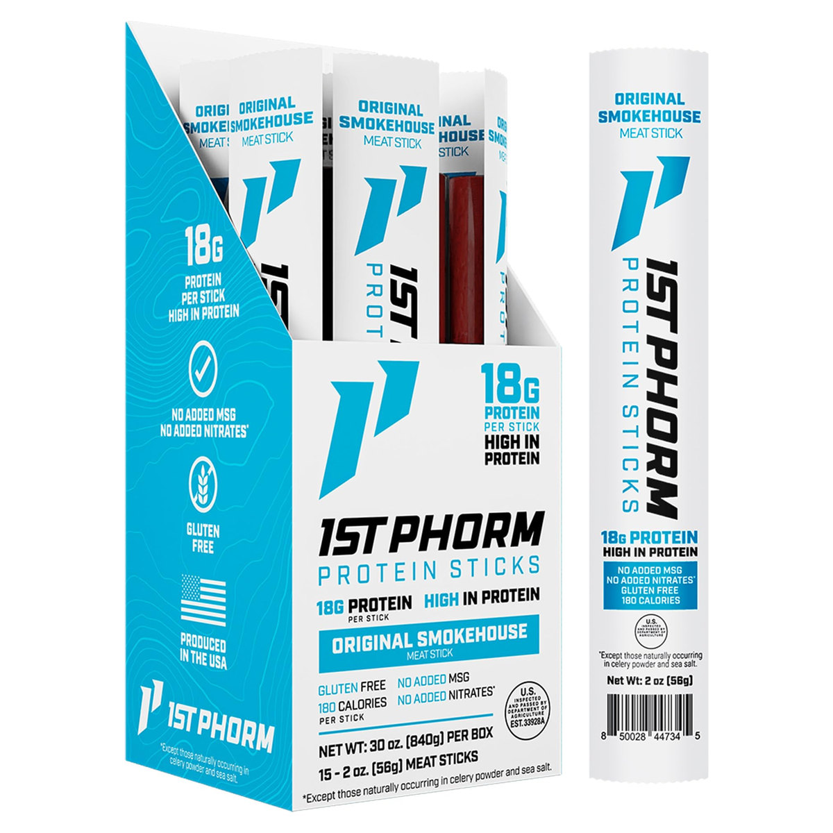 1st Phorm Original Smokehouse Protein Sticks 15-count box
