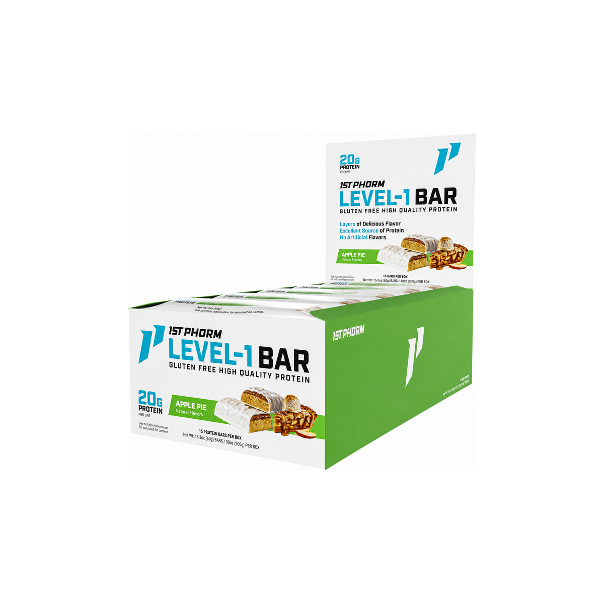 1st Phorm Level-1 Apple Pie Protein Bars 15-count box
