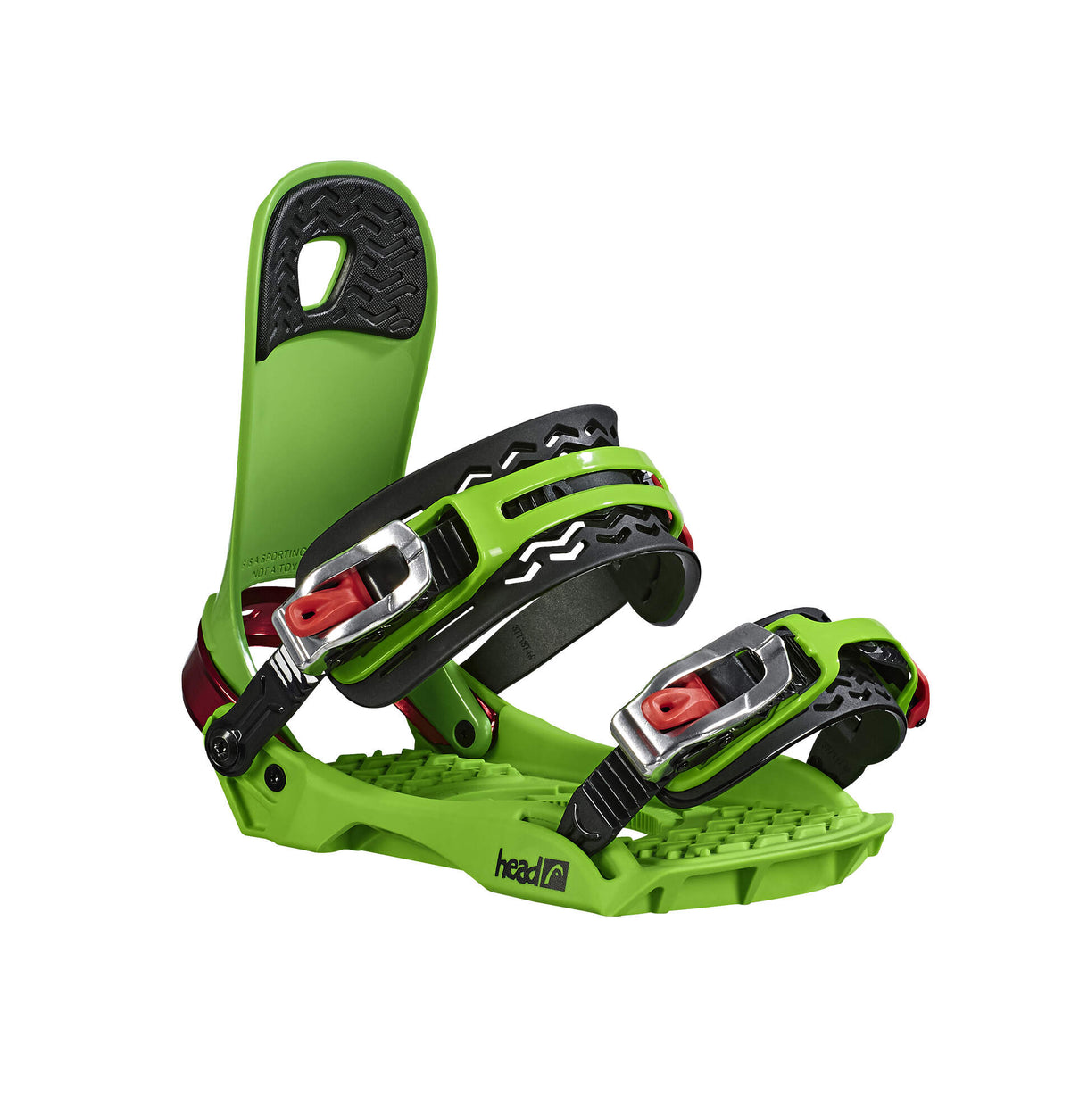 HEAD FLATBED 4D SpeedDisc Snowboard Bindings, Green in Green - side angle view