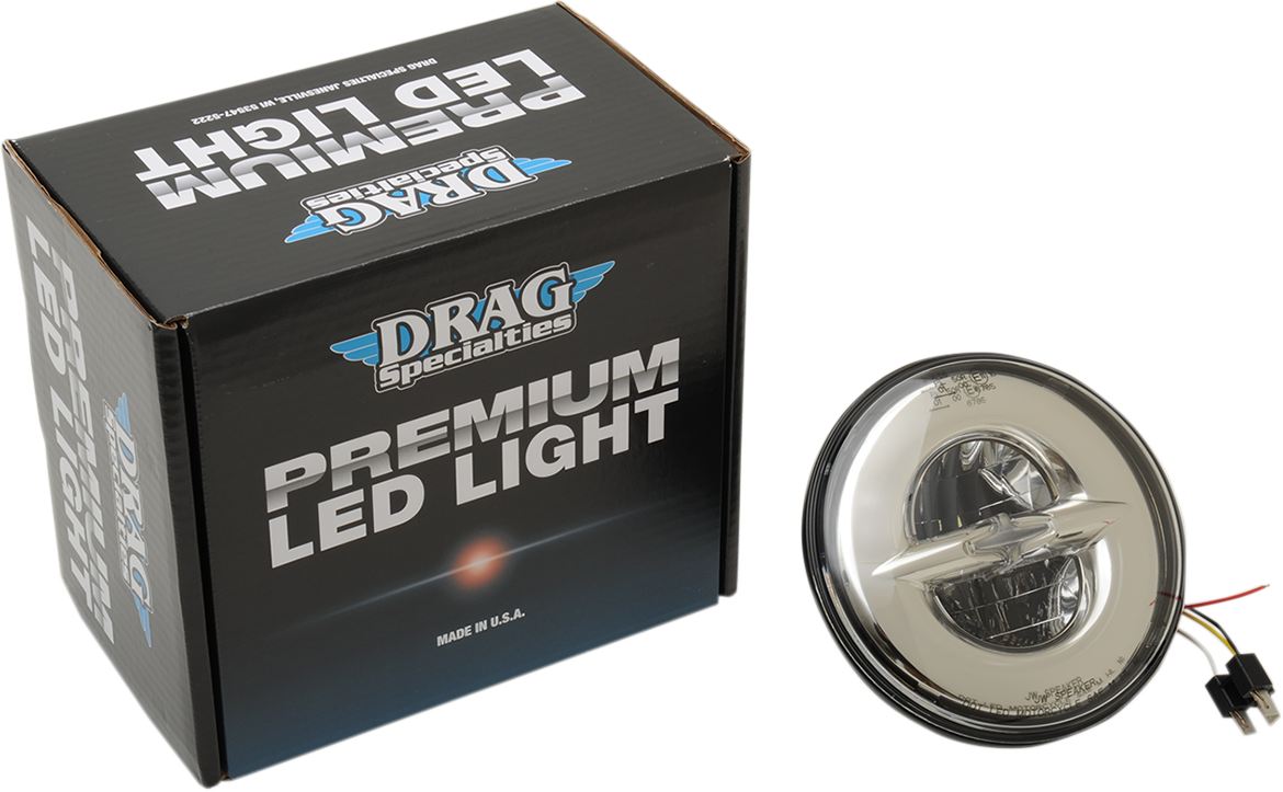 DRAG SPECIALTIES 7-Inch Reflector-Style Headlight - Chrome (Part #0552864)