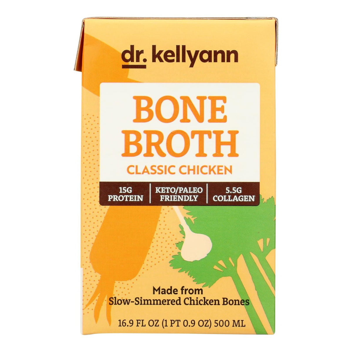Dr. Kellyann Classic Chicken Bone Broth, 16.9 fl oz (Case of 6)