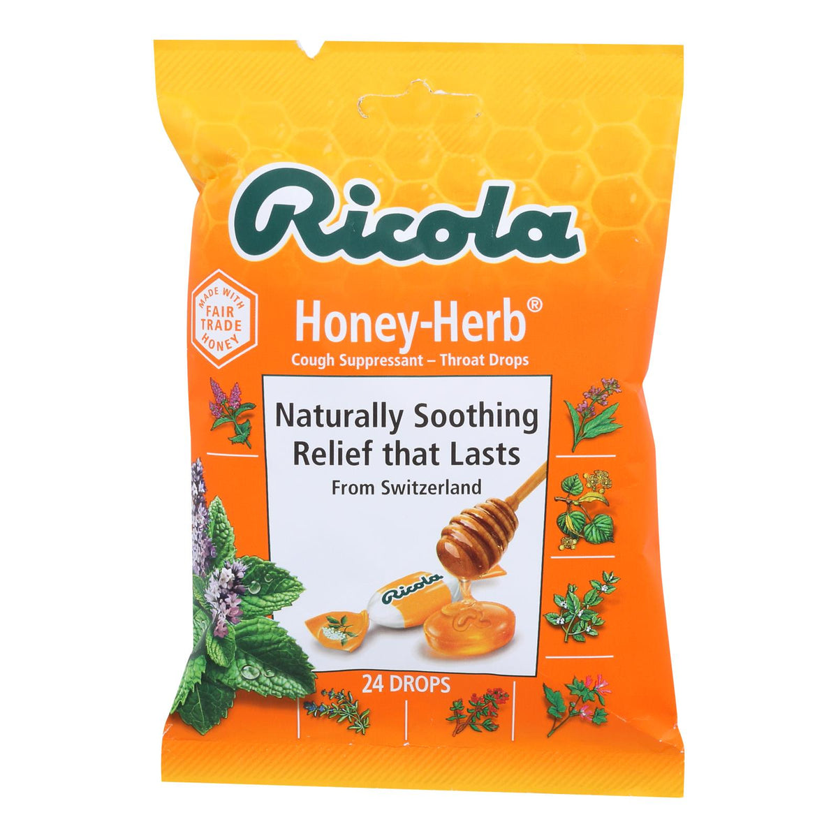 Ricola Honey Herb Cough Drops, 24 ct (Case of 8)