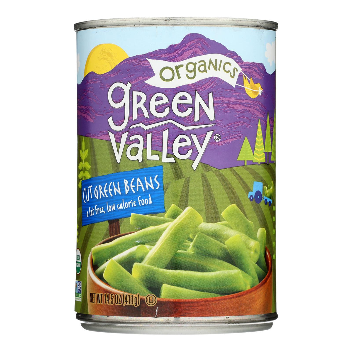 Green Valley Organics Cut Green Beans, 14.5 oz (Case of 12)