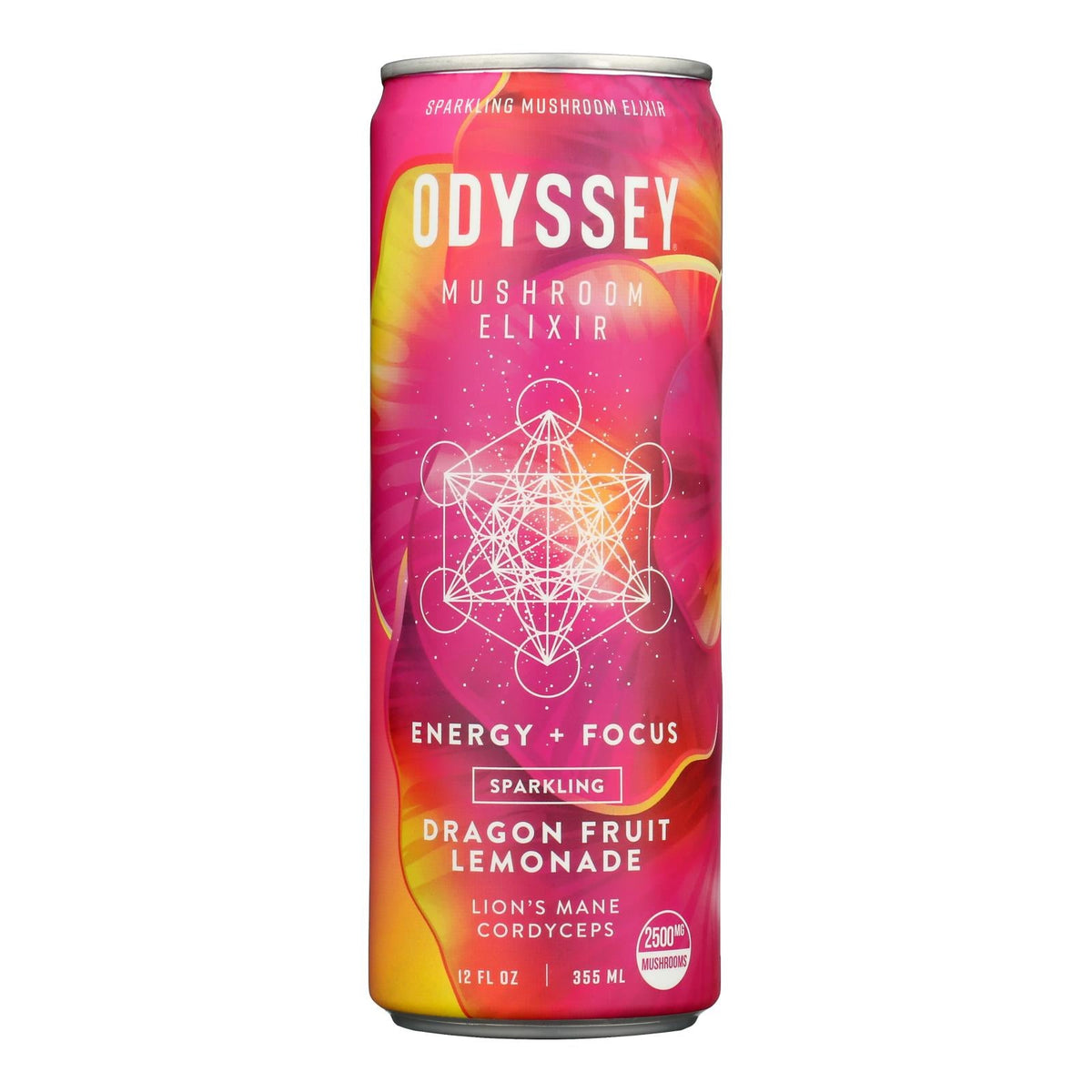 Odyssey Sparkling Energy Dragonfruit Lemonade (Pack of 12-12oz)