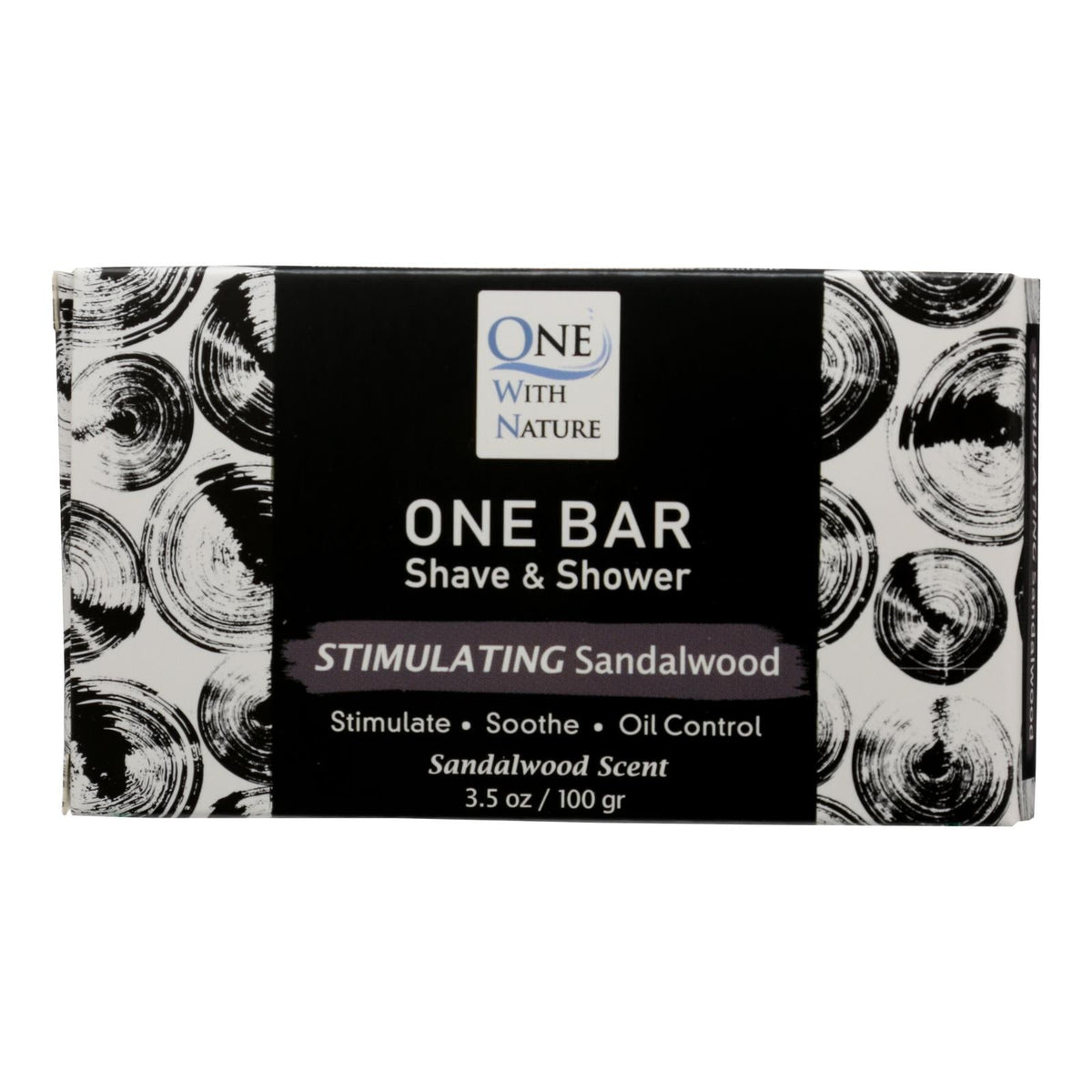 One With Nature Stimulating Sandalwood Bar Soap, 3.5 oz (Case of 3)