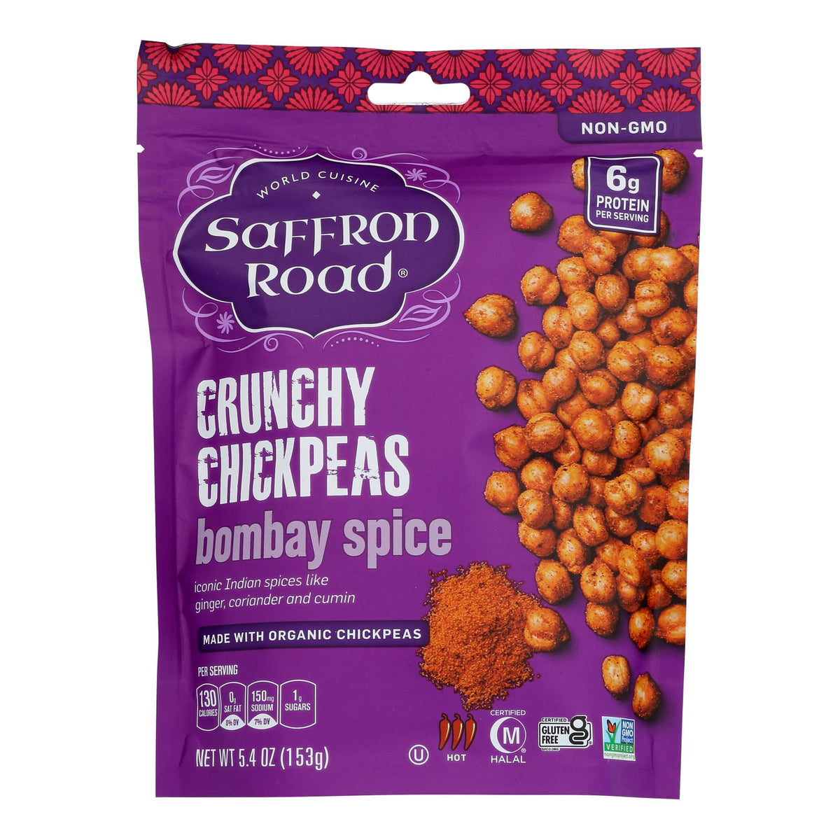 Saffron Road Bombay Spice Crunchy Chickpeas, 5.4 oz (Case of 6)