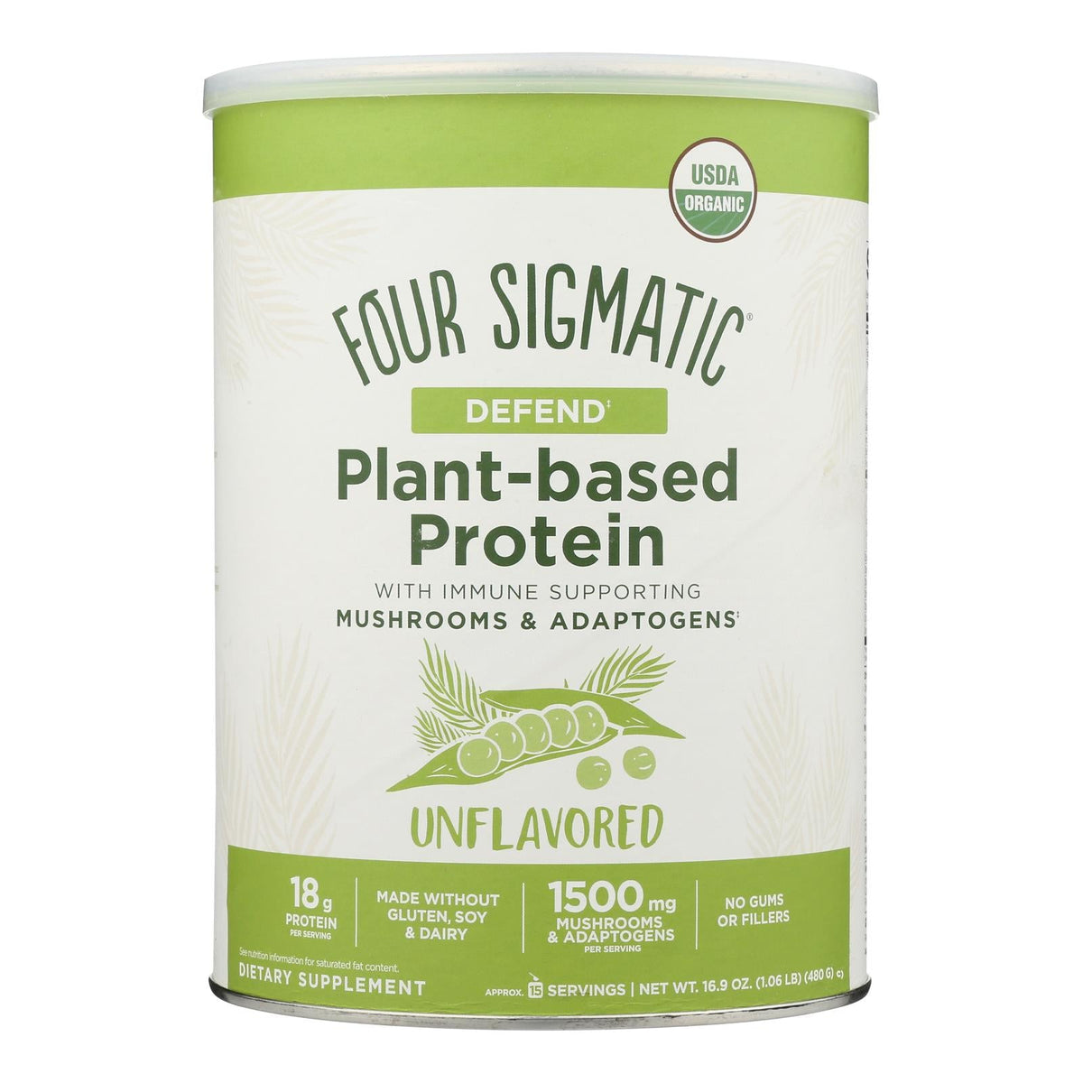 Four Sigmatic Unflavored Plant-Based Protein, 16.9 oz