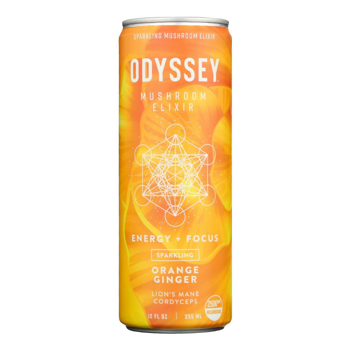 Odyssey Orange Ginger Sparkling Energy, 12 fl oz (Case of 12)