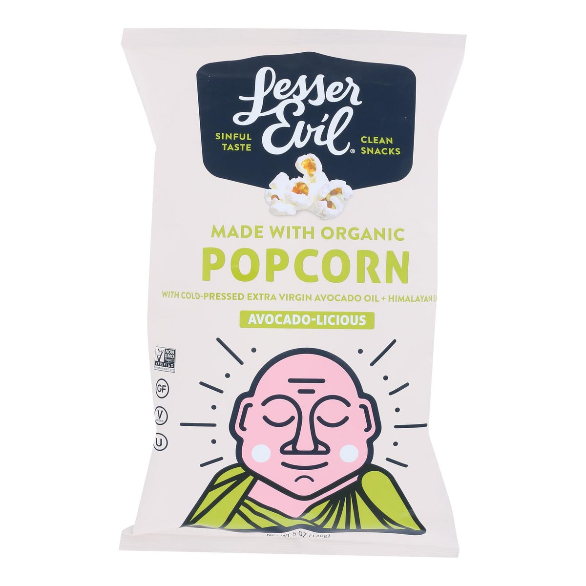 LesserEvil Avocado-licious Popcorn, 4.6 oz (Case of 12)