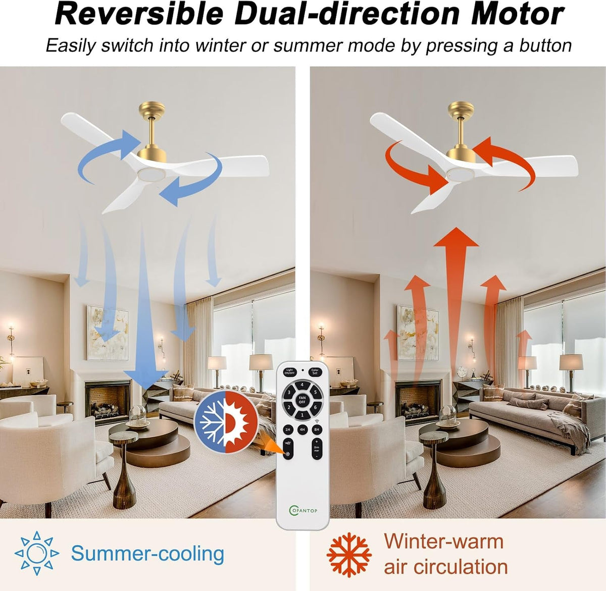 52-Inch Smart Ceiling Fan with 20W Dimmable LED and Three ABS Blades - View 6