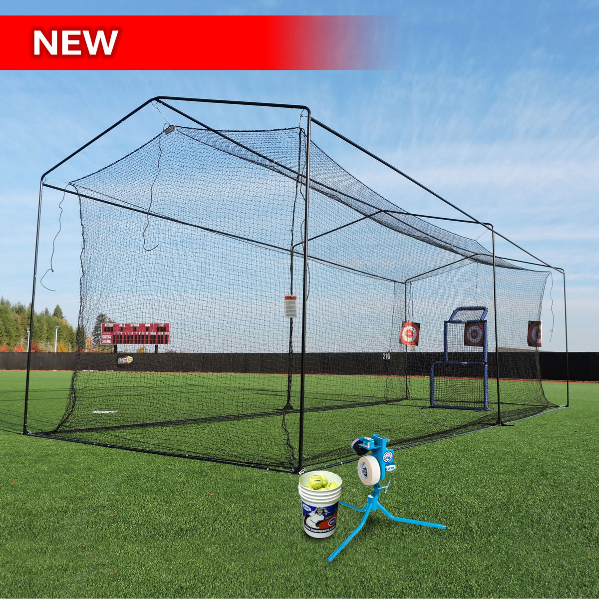 JUGS Short-Toss Package with PS50 Pitching Machine in Softball - Front View