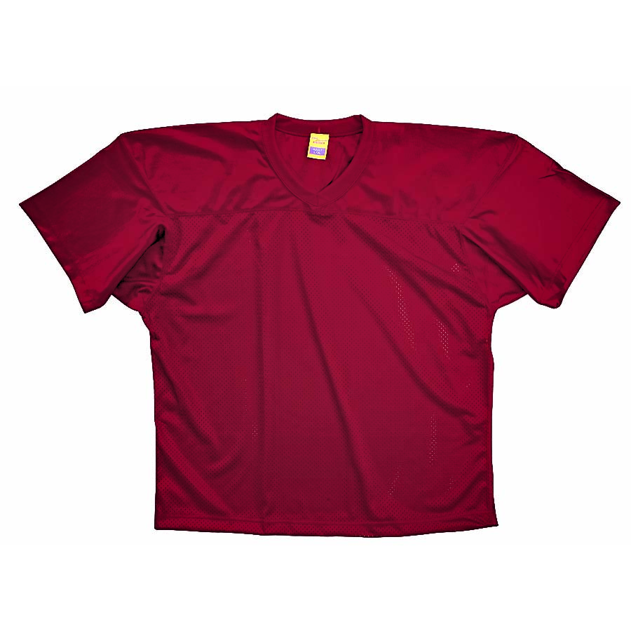 Martin Sports Football Jersey, Tricot Mesh with Dazzle Cowl in Cardinal Adult 2XL - Front View
