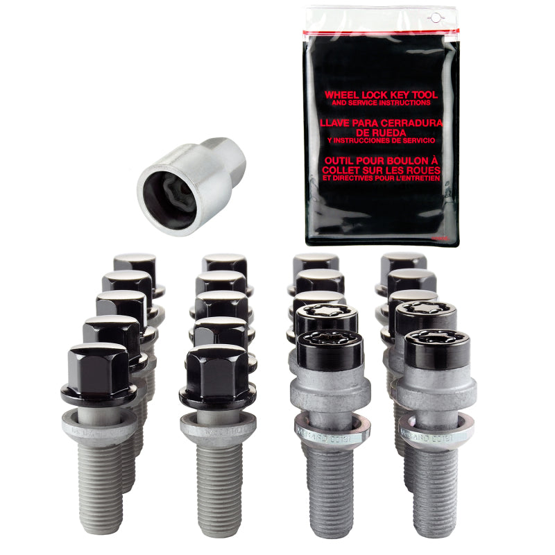 McGard 5 Lug Hex Install Kit w/Locks (Radius Seat Bolt) M14X1.5 / 17mm Hex / 35.4mm Shank L. - Black - View 8