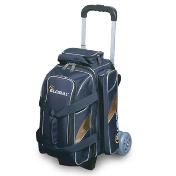 900 Global 2 Ball Roller Deluxe Blue Gold Bowling Bag
