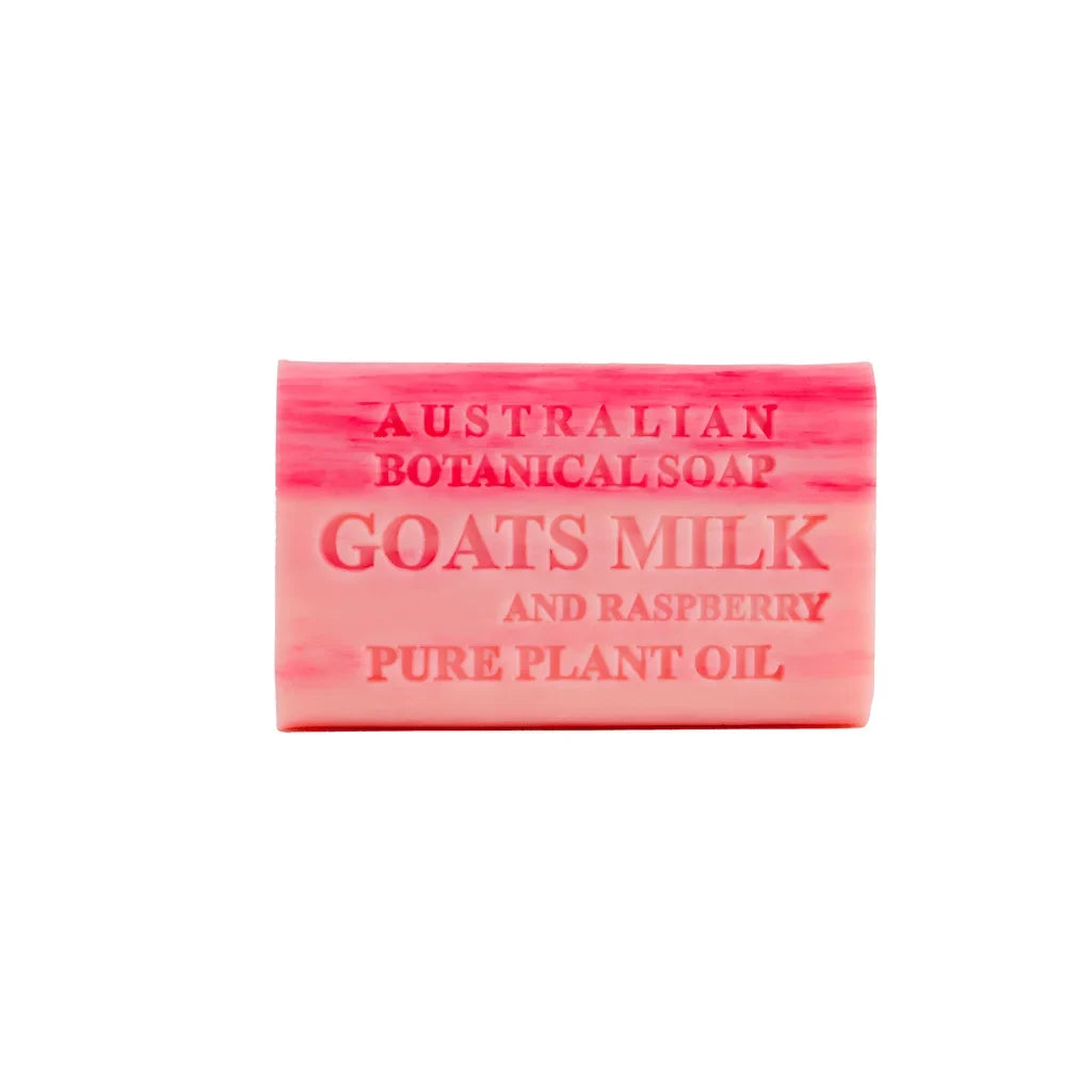 Australian Botanical Soap Goat's Milk with Raspberry Bar Soap, 6.6 oz