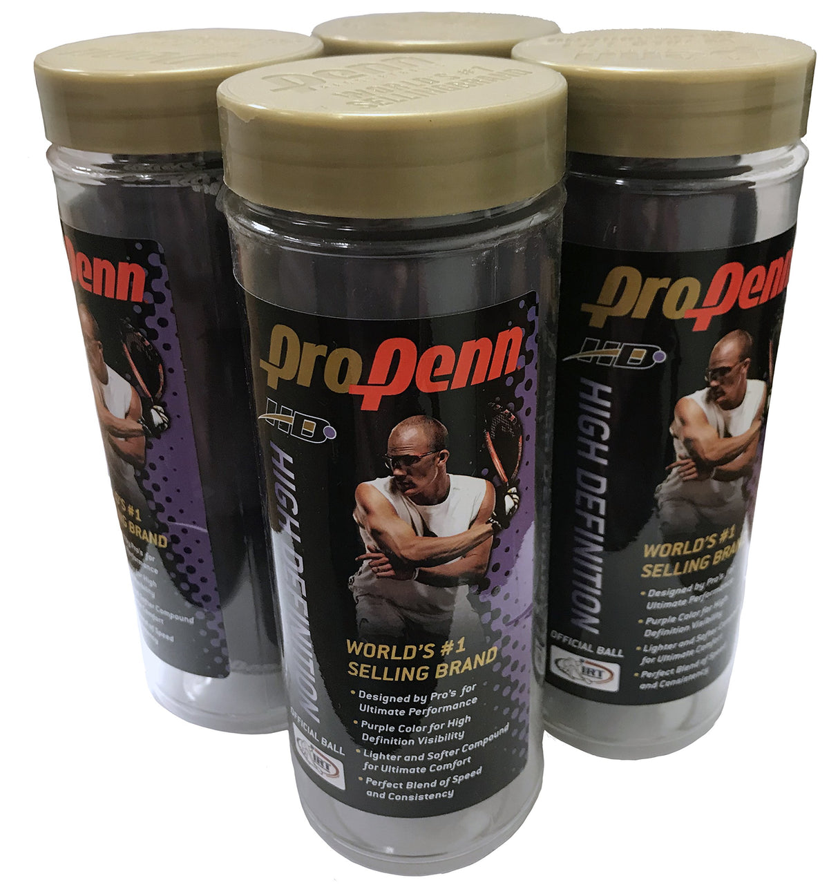 Penn ProPenn HD Racquetballs in Purple - 4 can pack