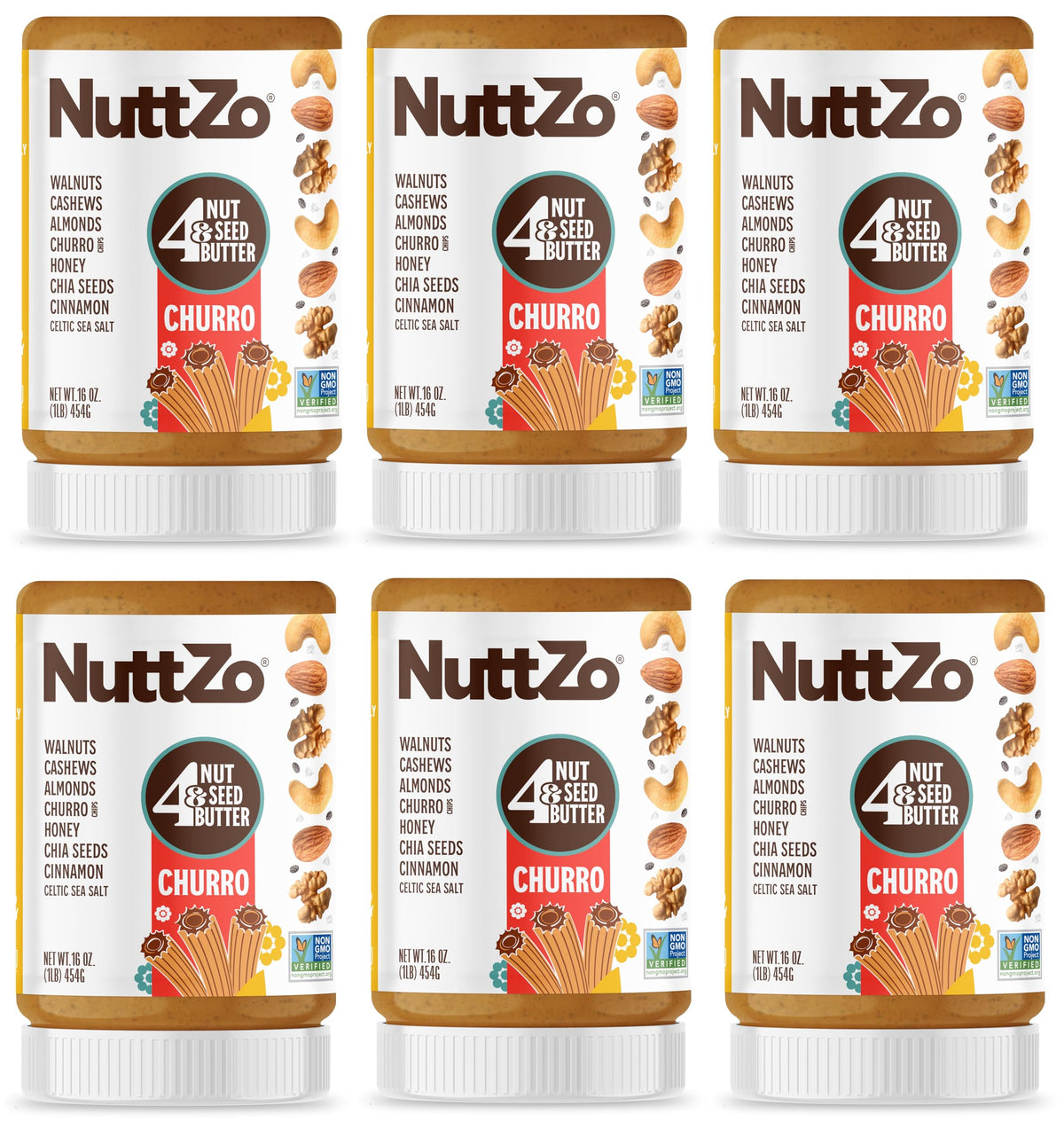 NuttZo Churro Nut Butter, 16 oz (Case of 6)