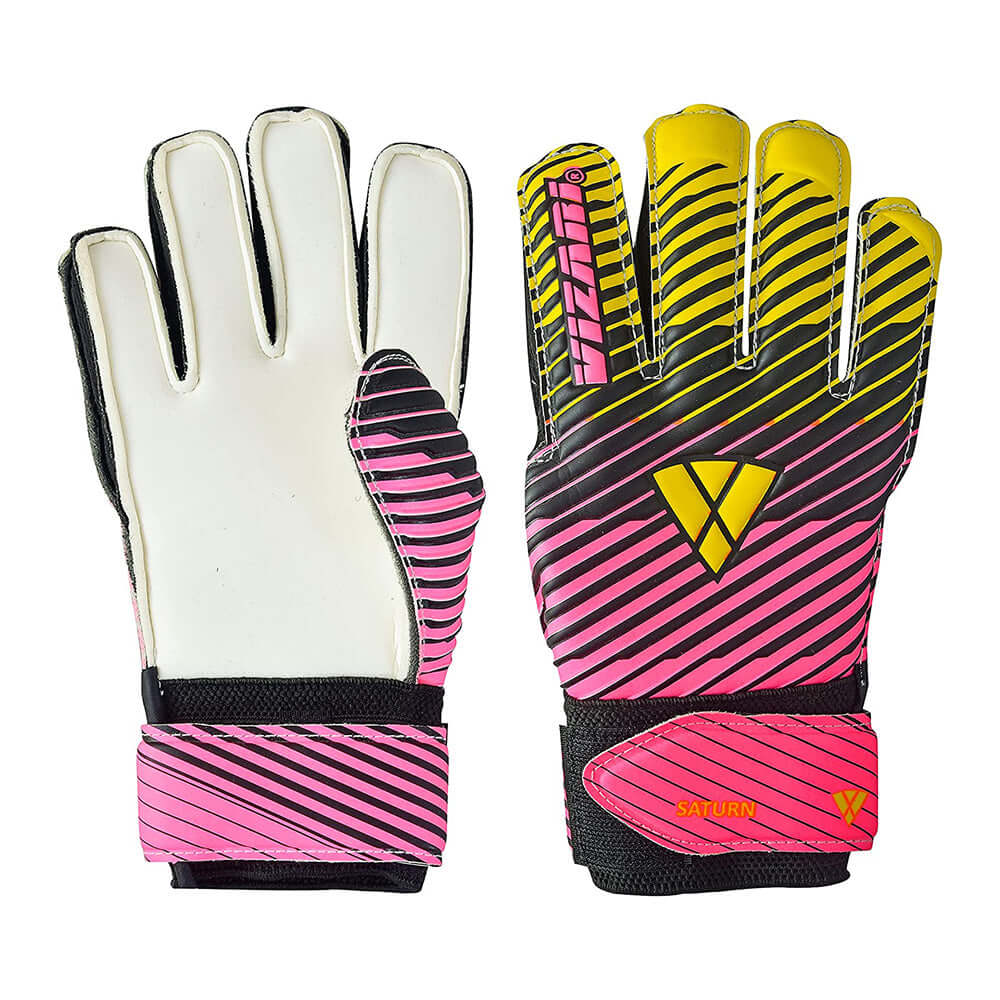 Vizari Saturn F.P. Goalkeeper Gloves W/ Finger Support – Pink/Yellow