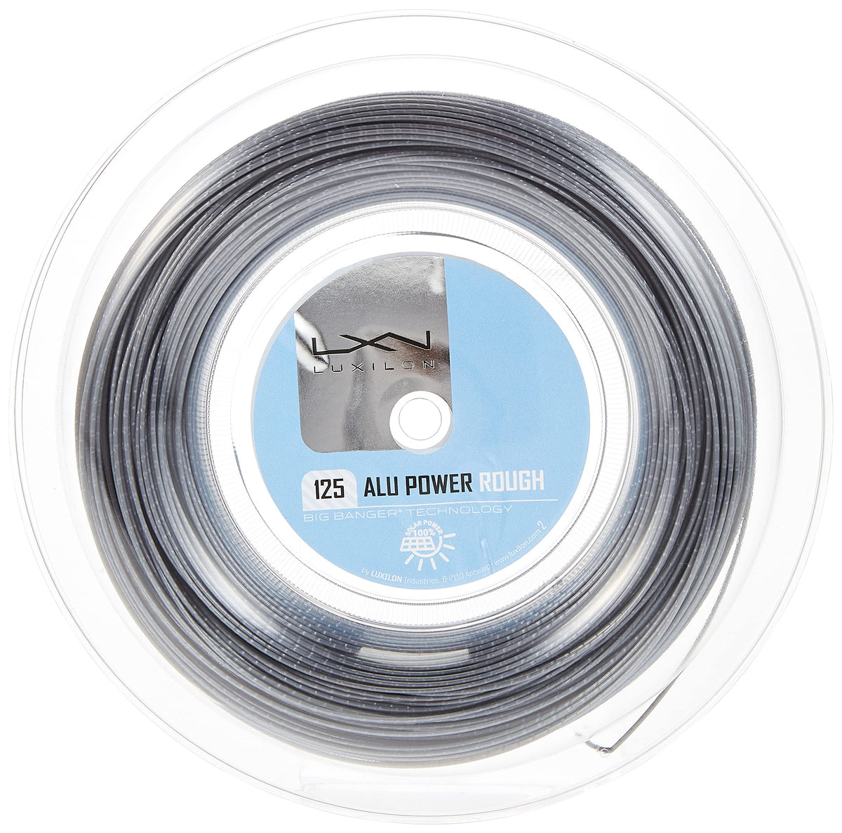 Luxilon ALU Power Rough 125 Tennis String, 16L Gauge, 100m Reel, Silver - main view