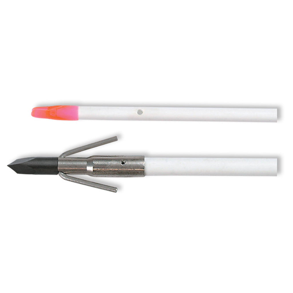 Muzzy Classic Fish Arrow in White/Silver - Front View