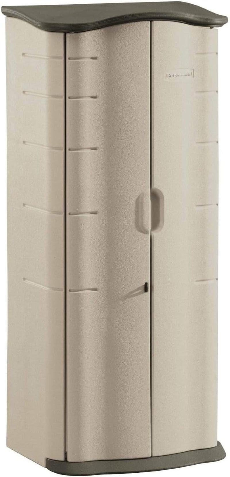 Vertical Resin Storage Shed, 2 ft x 2.5 ft, Beige/Brown - View 2