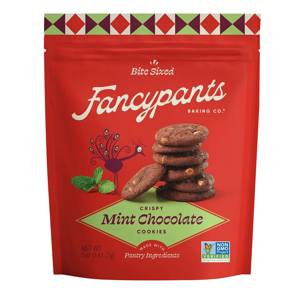Fancypants Mini Crispy Mint Chocolate Cookies, 5 oz (Case of 6)
