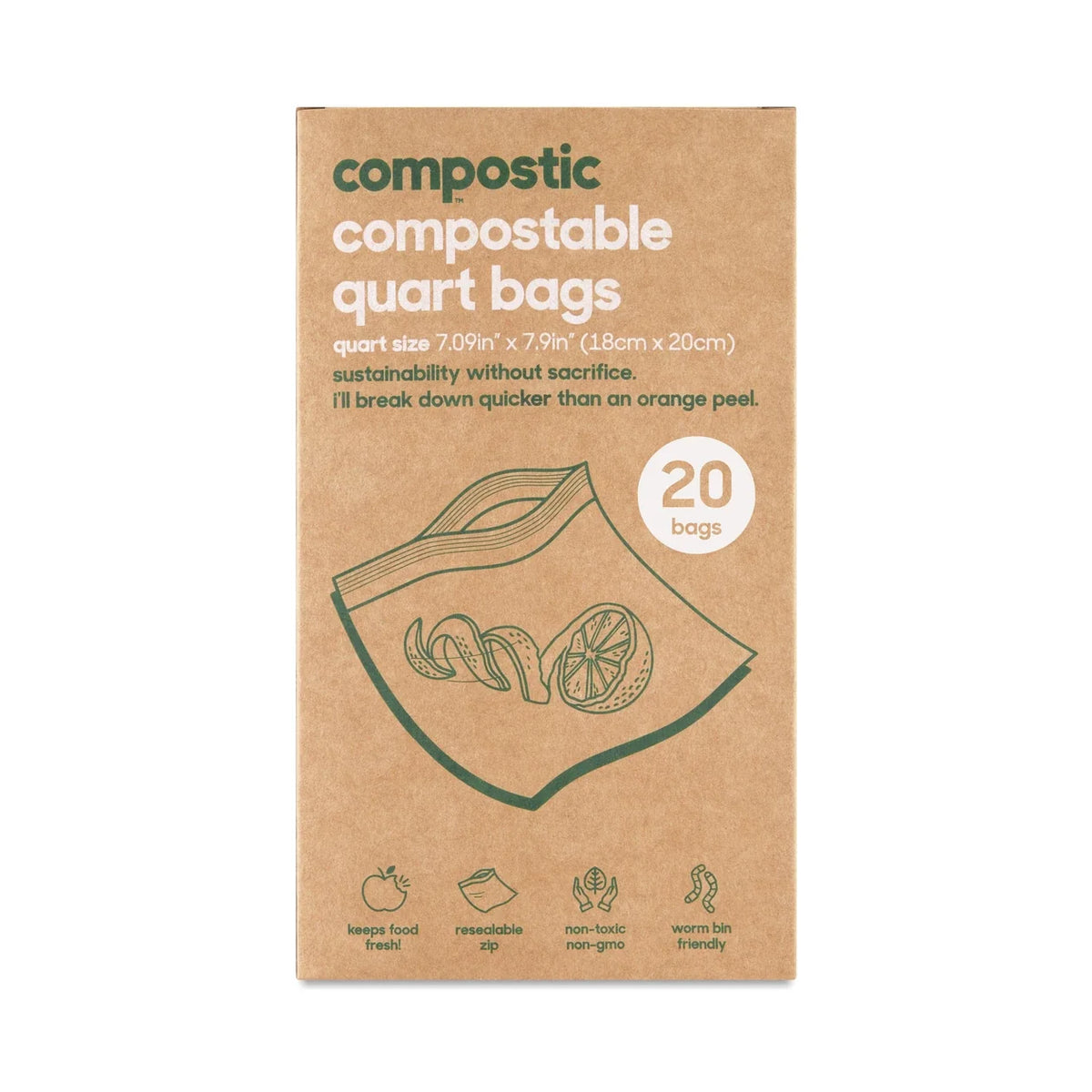 Compostic 3 Gallon Trash Bags, 24 bags (Case of 12)