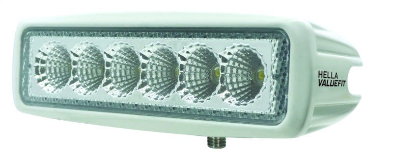 Hella Value Fit Mini Flush Mount 7.7in - 18W White Housing Flood Beam LED Light Bar - View 4