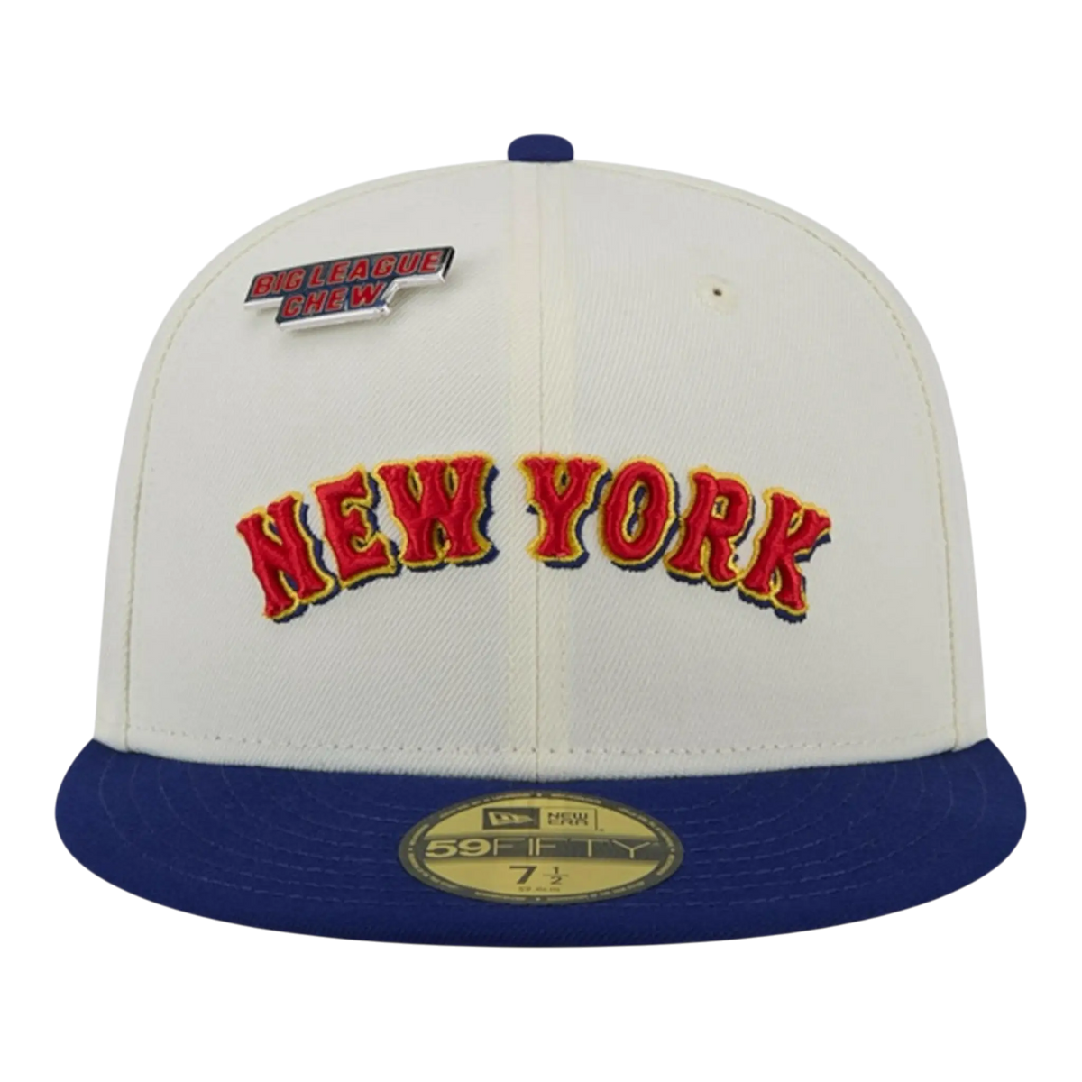 New Era X Big League Chew New York Mets 59FIFTY Men's Fitted Hat — Chalk White/Navy Wool