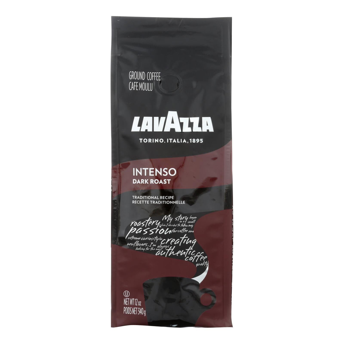 Lavazza Coffee's Intenso Dark Roast (Pack of 6) 12 Oz