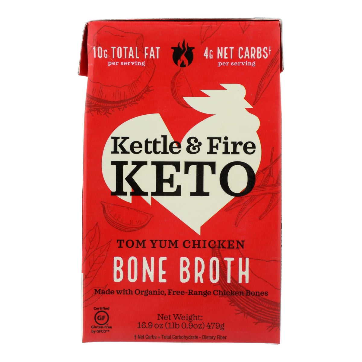 Kettle and Fire - Bone Broth Tom Yum Chicken (Pack of 6) 16.9 Oz