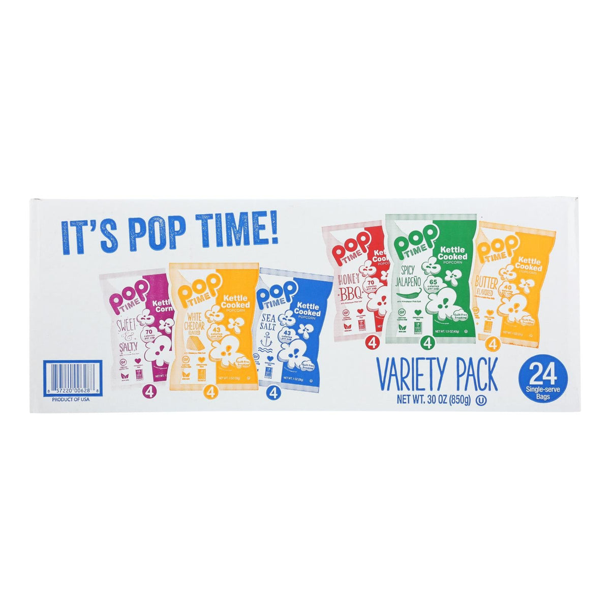 PopTime Popcorn Variety Pack  - 24 Ct