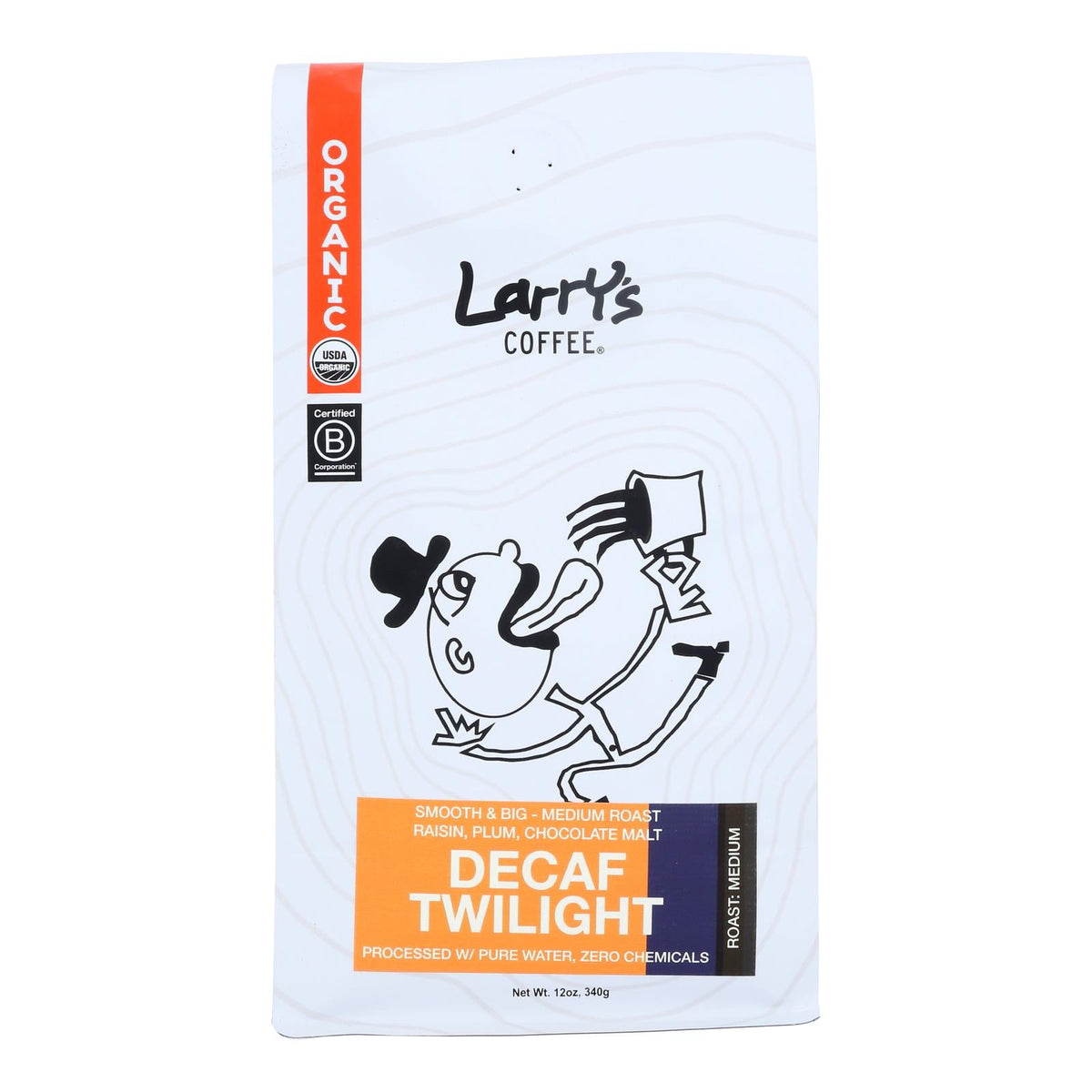 Larry's Coffee Decaf Twilight Whole Bean Coffee, 12 oz (Case of 6)