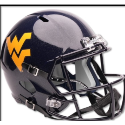 West Virginia Mountaineers Full Size Speed Replica Football Helmet Glossy Navy- NCAA