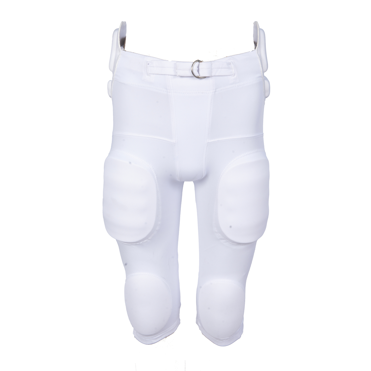 Martin Sports Integrated Lycra Football Pants, 7 Pad Set Sewn In in White Adult 2XL - Front View