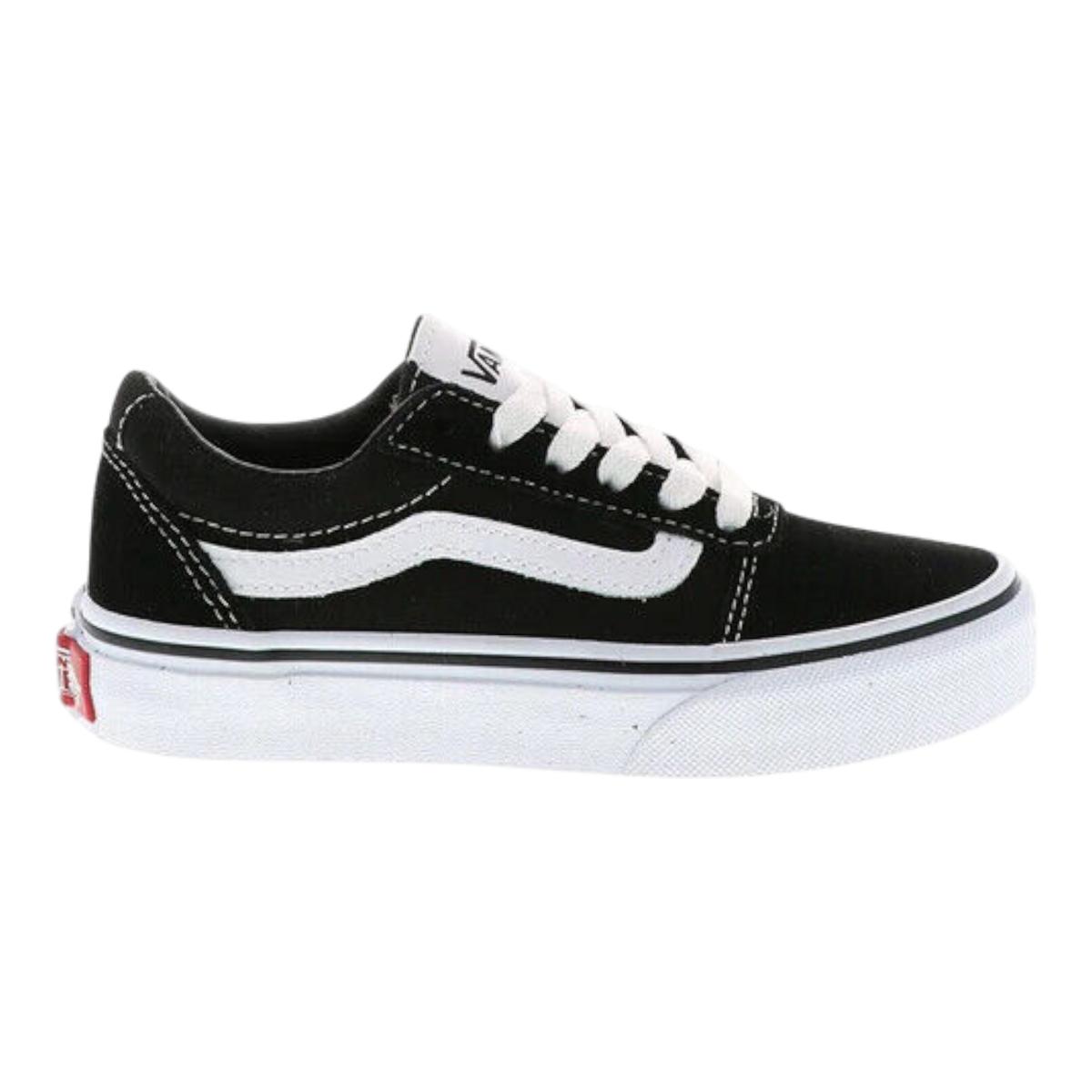 Vans Ward Kids' Sneakers — Black/White Canvas Low-Top