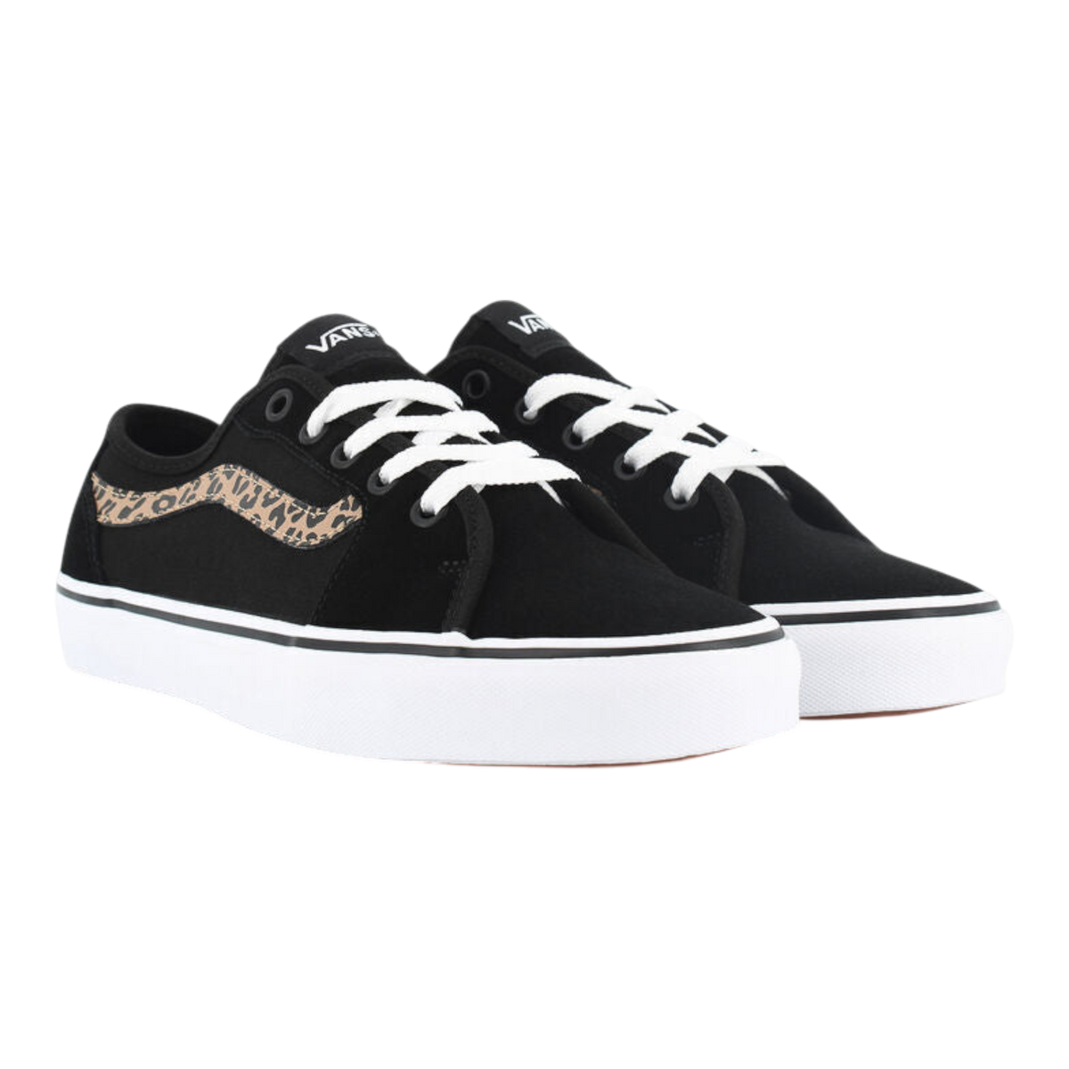 Vans Filmore Decon Women's Sneakers — Black/Leopard Canvas Low-Top