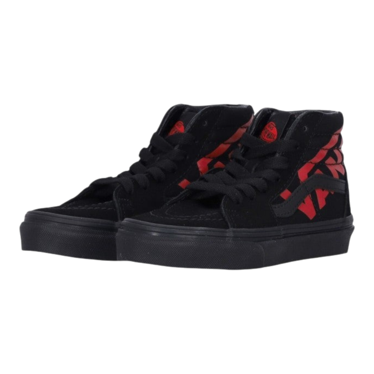 Vans Sk8-Hi Big Kids' (GS) Sneakers — Black/Red Suede High-Top
