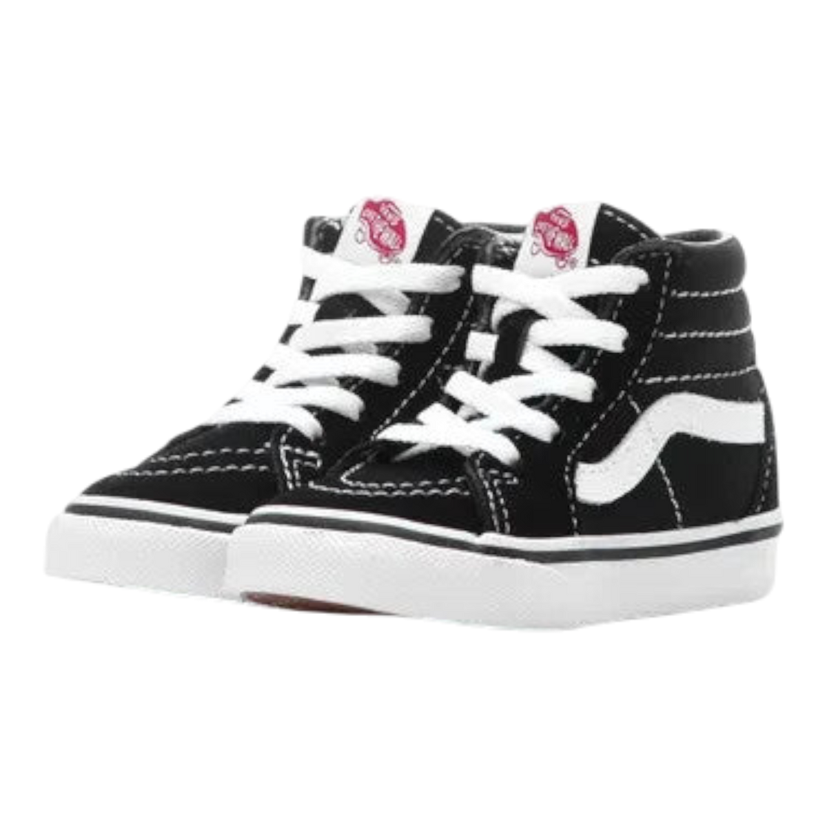 Vans Sk8-Hi Big Kids' (GS) Sneakers — True White/Black Suede High-Top