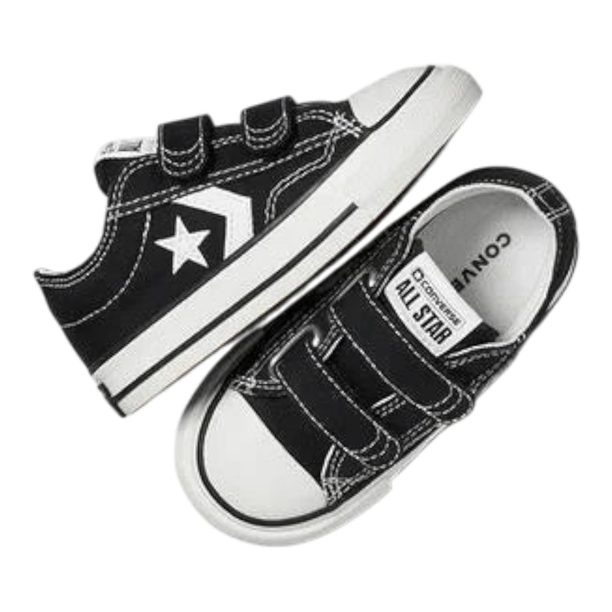 Converse Star Player 76 Toddlers' (TD) Sneakers — Black/Vintage White Canvas Low-Top