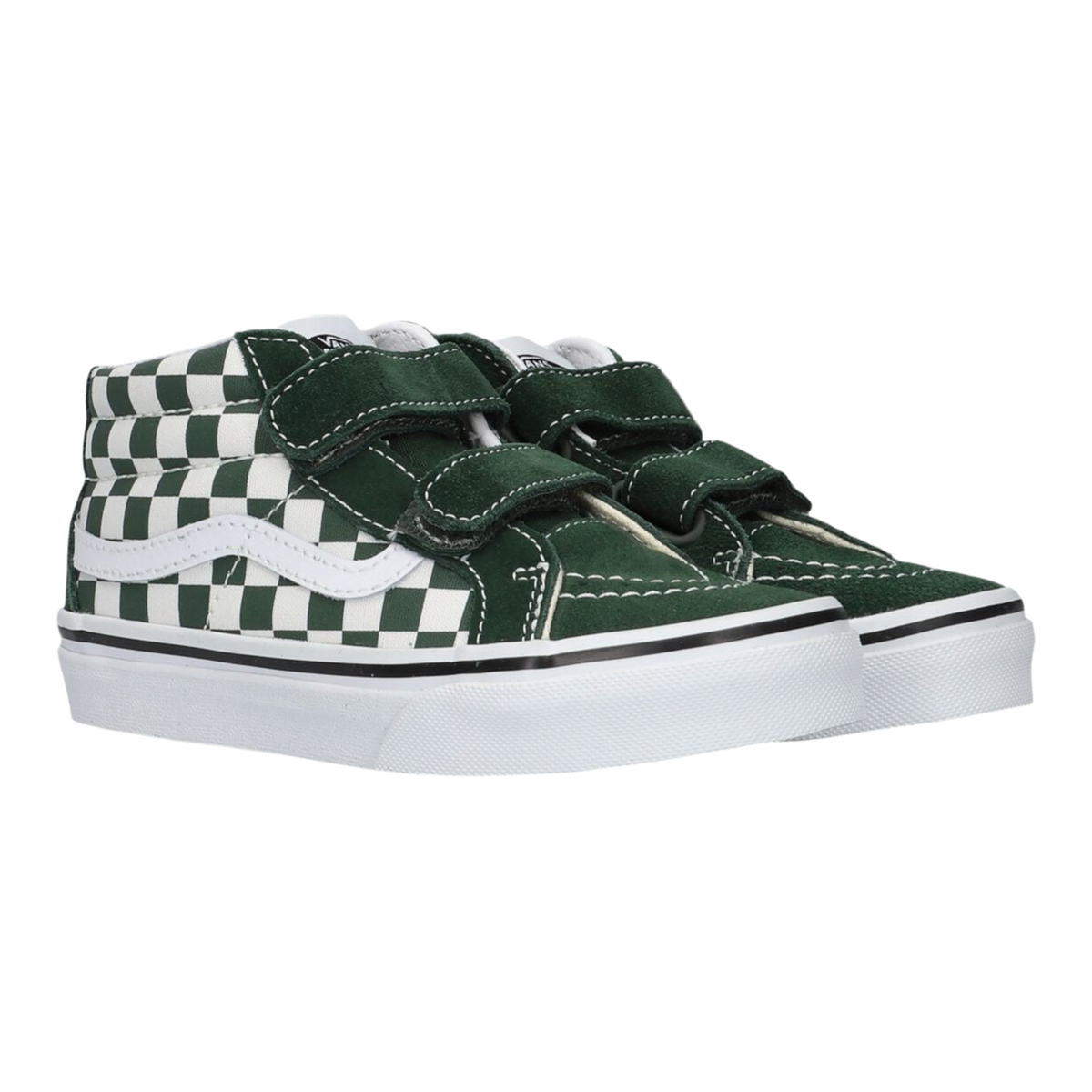 Vans Sk8 Mid Reissue Little Kids' (PS) Sneakers — Checkerboard/Green Suede Mid-Top
