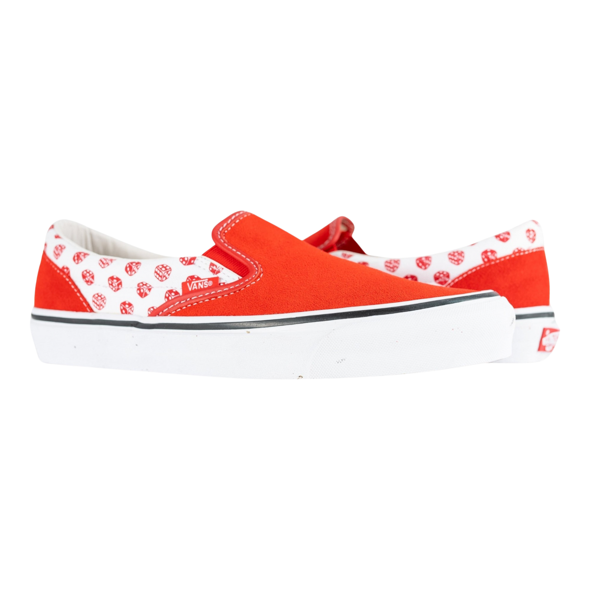 Vans x Bodega OG Classic Slip-On LX 'Dice High Stakes' Men's Sneakers — Racing Red/True White