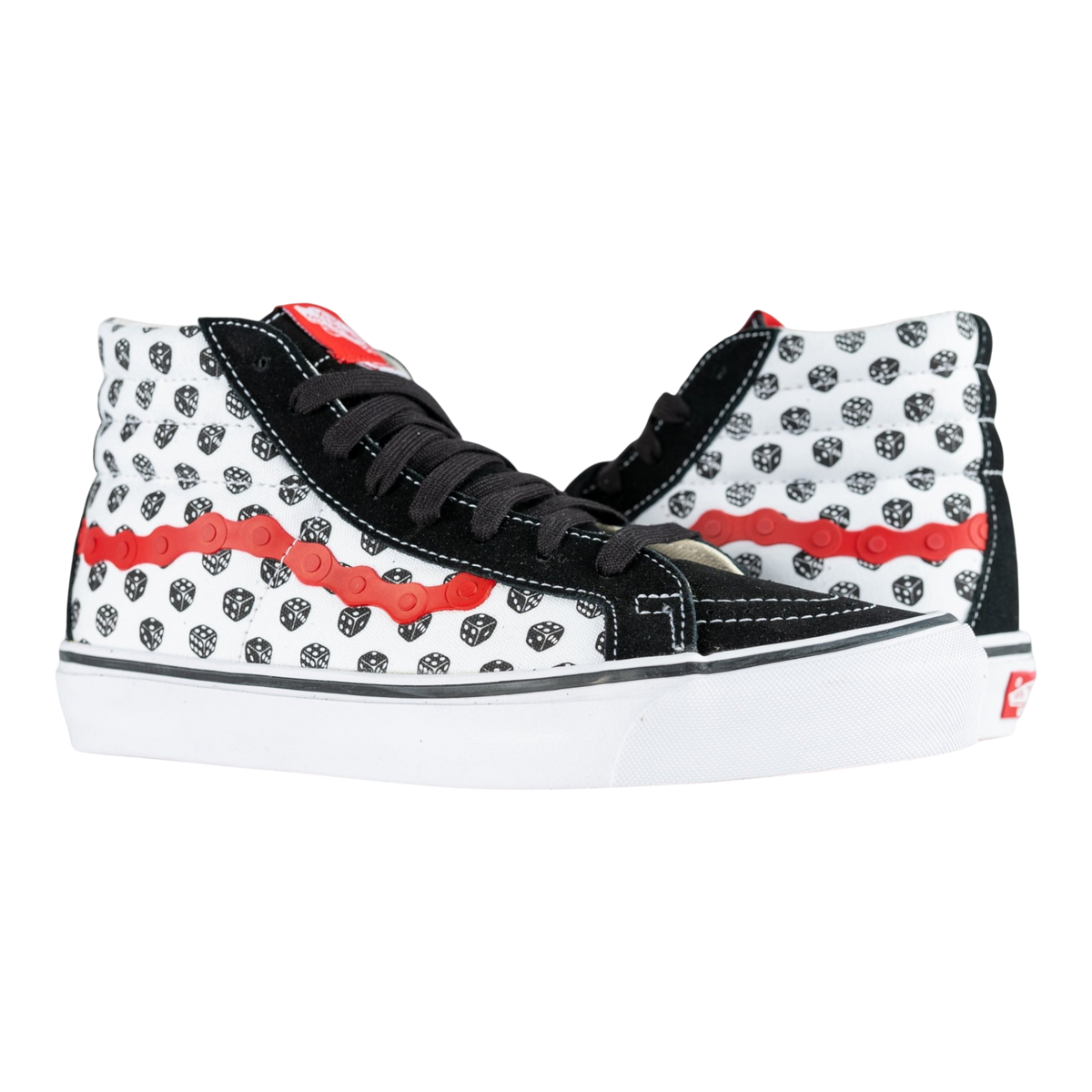 Vans x Bodega Sk8-Hi LX 'Dice High Stakes' Men's Sneakers — Black/True White/Red Suede High-Top