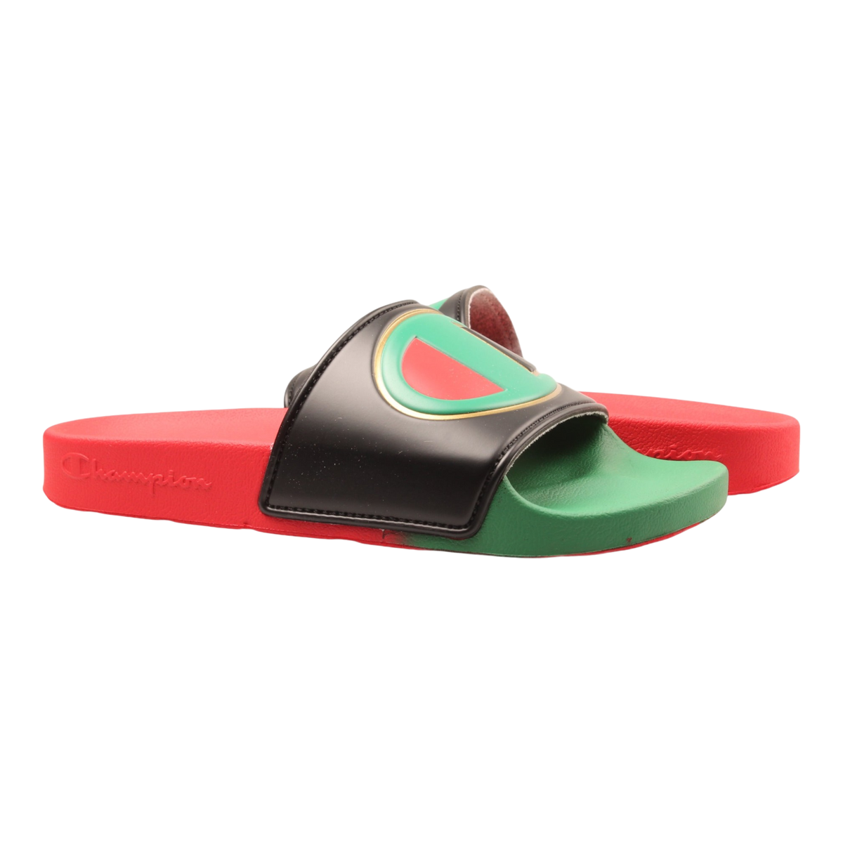 Champion Life IPO Split Rasta Big Kids' (GS) Slides — Multi/Red/Black/Green